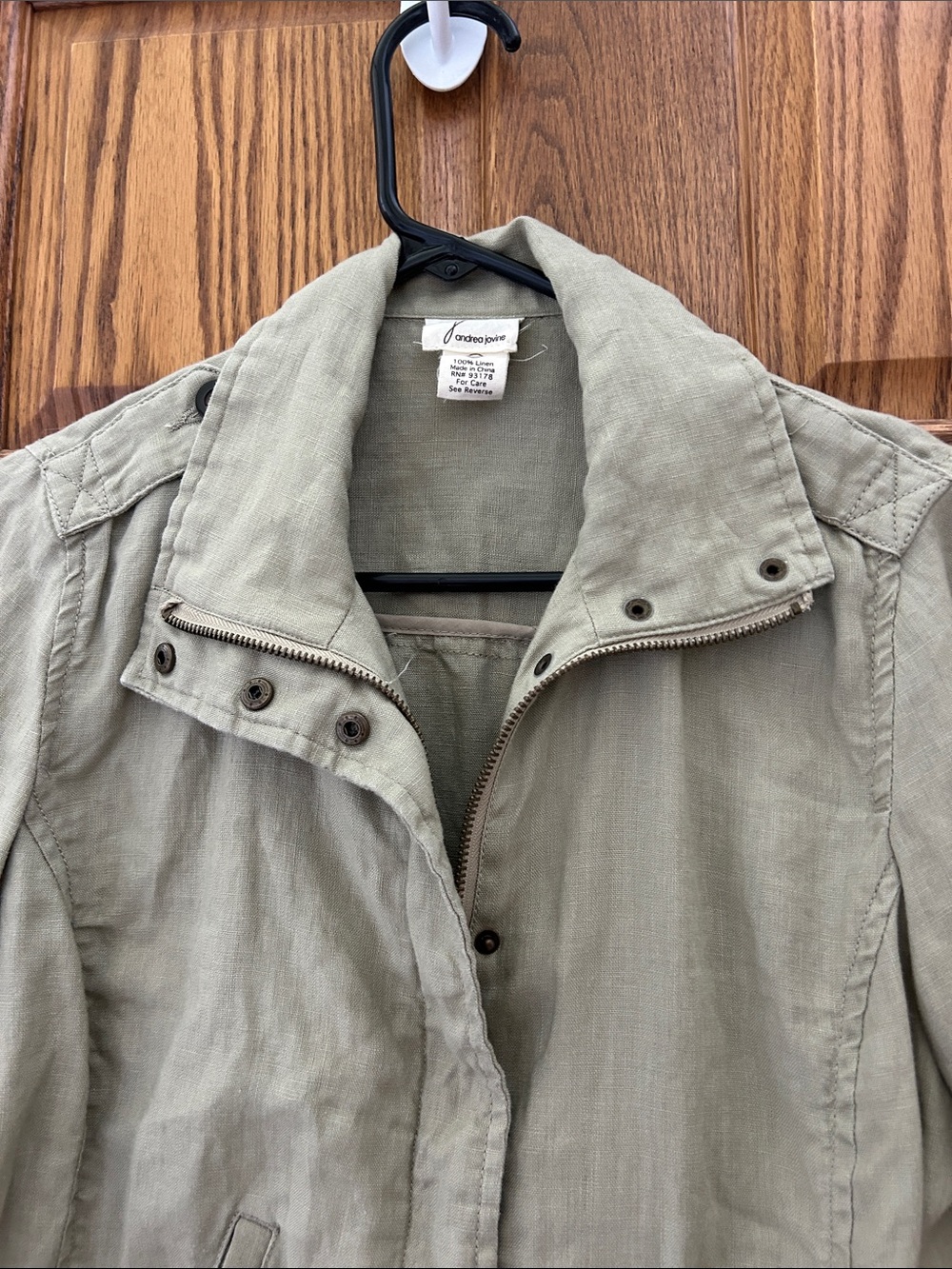 Andrea Jovine Olive Green linen Utility Jacket image 2